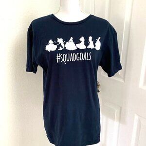 Unbranded Basic Navy Blue T-Shirt #Squadgoals Princesses Size Large Preowned B9